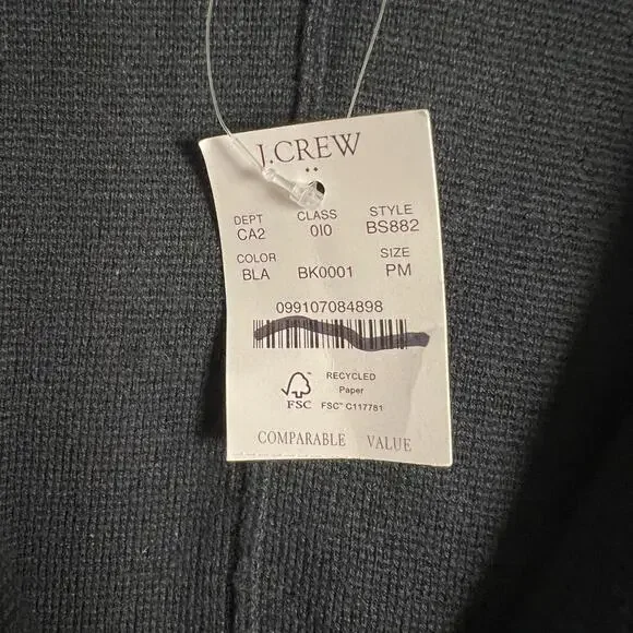 J.Crew Two-Button Black Sweater Knit Blazer Size Petite Medium - Picture 10 of 11